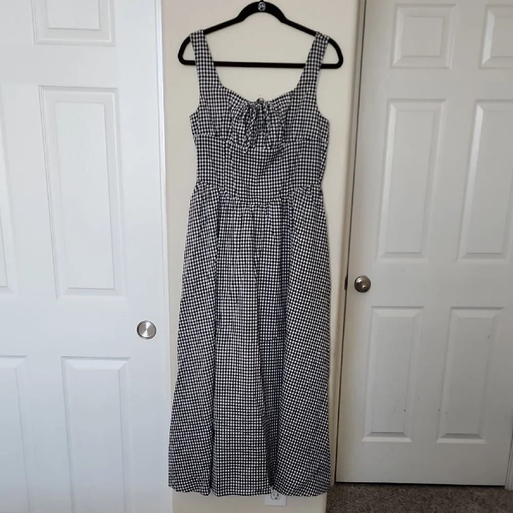 NWT Avaire Collective Black And White Gingham Summer Maxi Dress L - Picture 1 of 7
